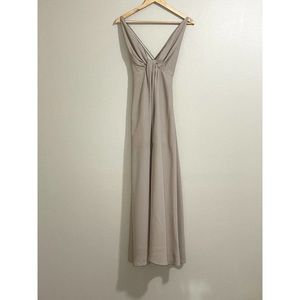 Custom deep V-neckline and open back dress